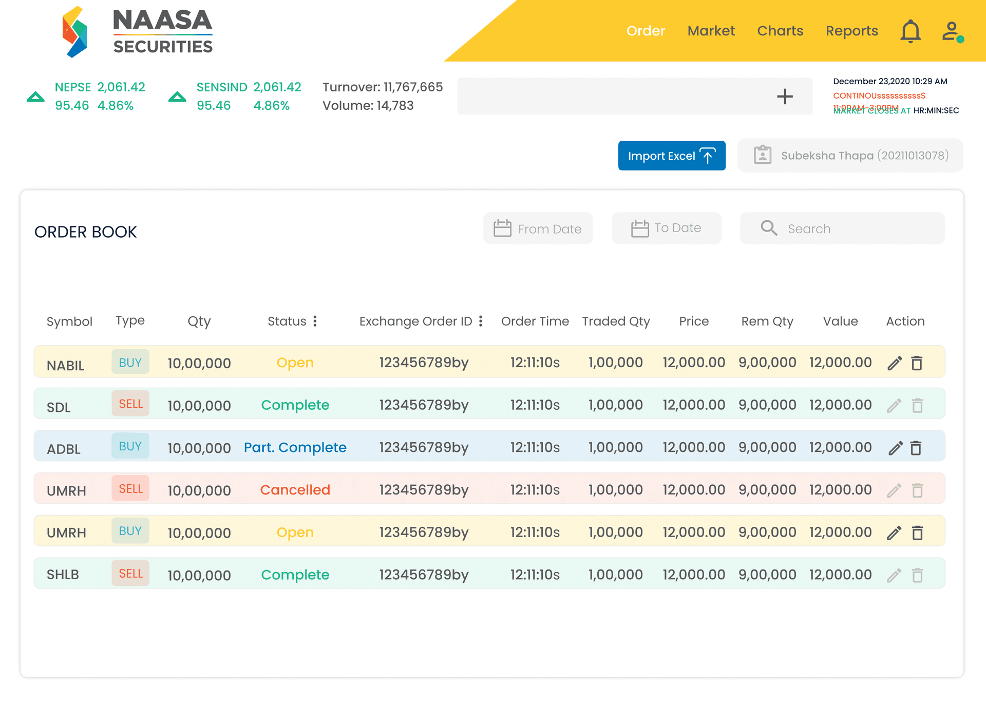 Order Book